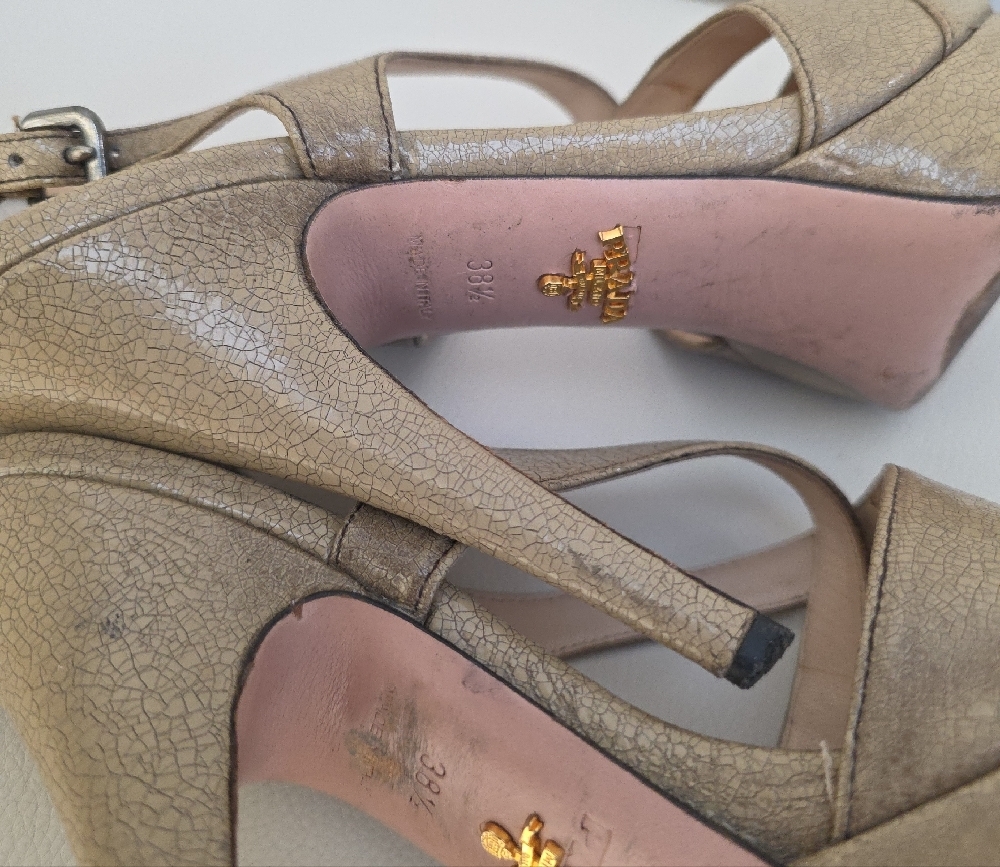 Prada Gold Strappy Heels - Picture 7 of 8